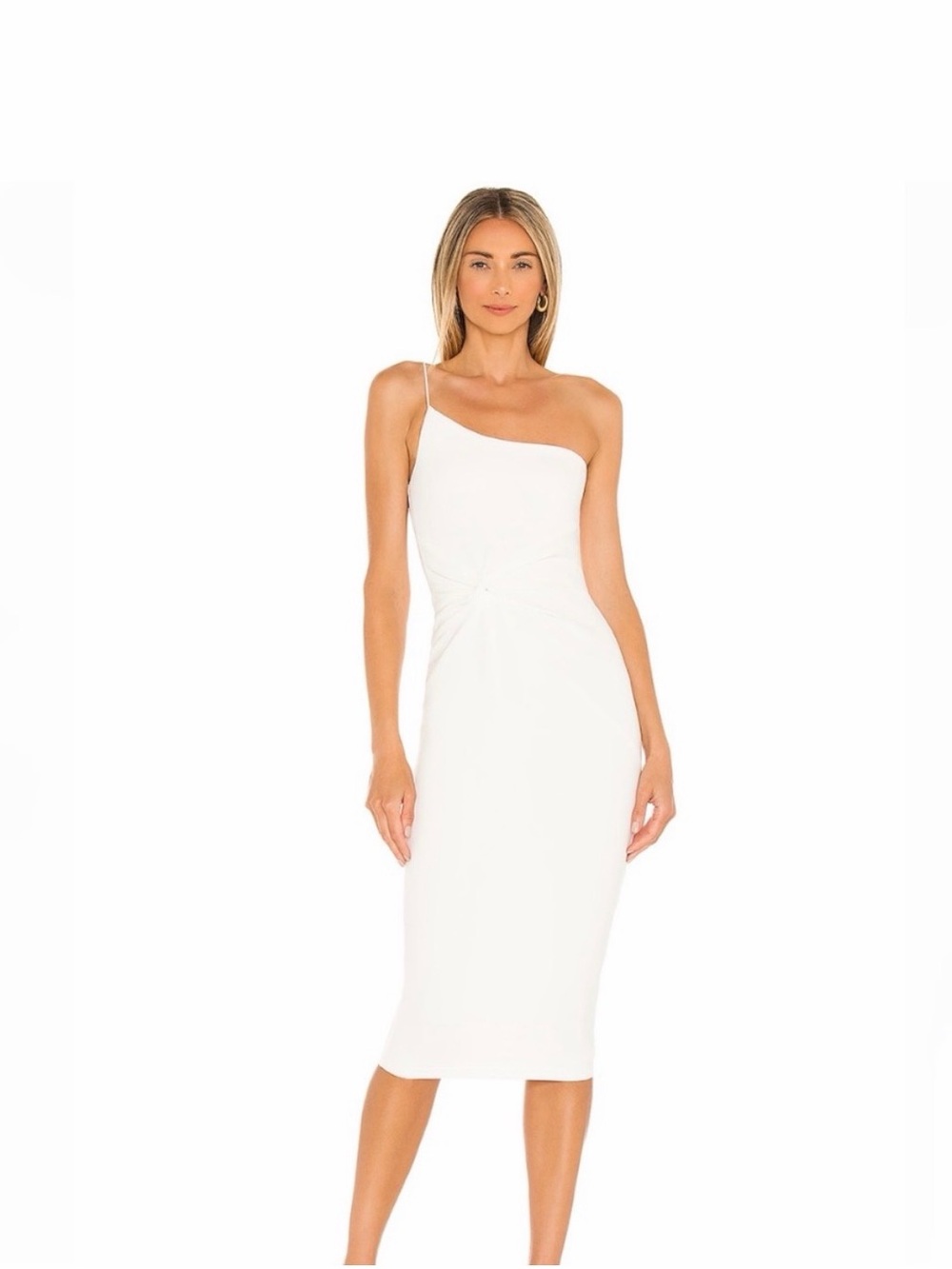 Nookie White One-Shoulder above the knee Dress with Twist Waist small